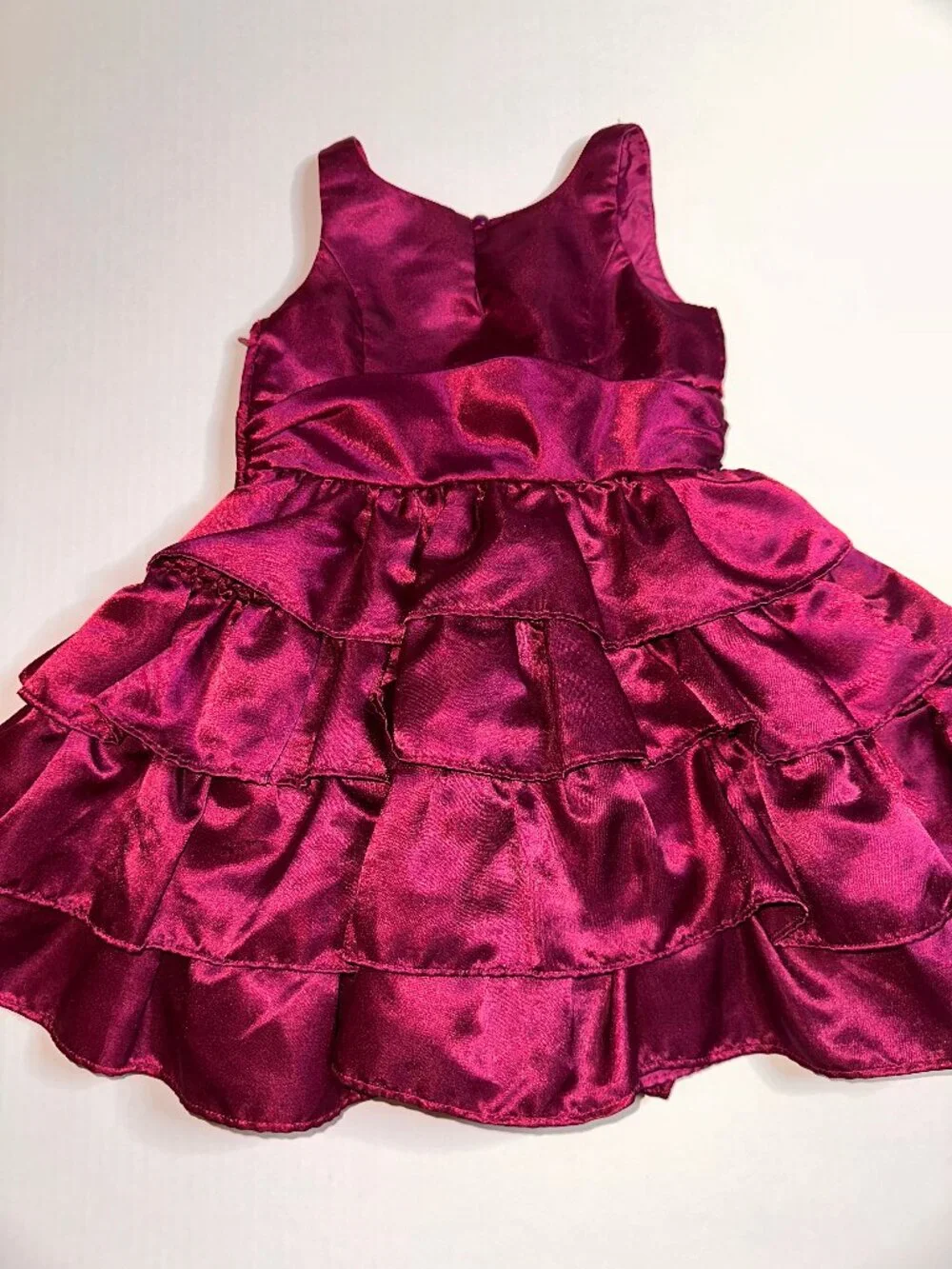 CHAPS Burgundy Red Formal Dress Ruffles Layers Girl's Dress Size 4 #685